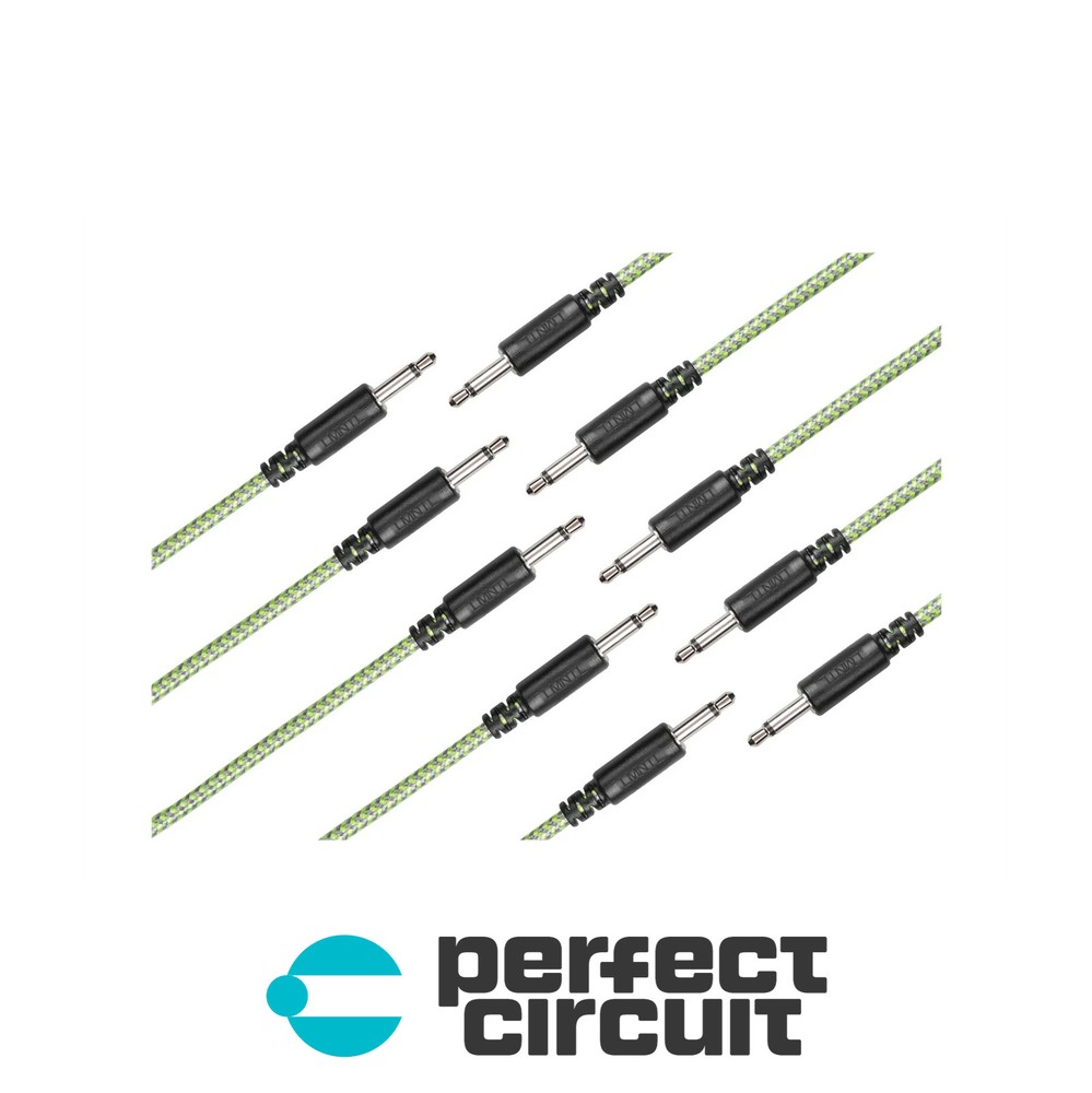 LMNTL 3.5mm Braided Cable 10pk 24IN Gray + Green EURORACK NEW PERFECT CIRCUIT