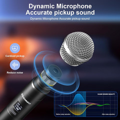 4-Channel UHF Wireless Microphone System with 4 Handheld Mics for Events