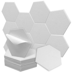 12 Pack Acoustic Panels Self Adhesive Sound Proof Foam, High Density white