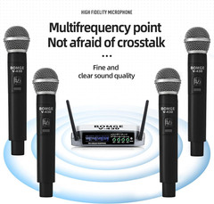 Pro 4-Channel Wireless Microphone System with 4 Handheld Mics, 200Ft Range