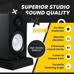 Dampening Foam Pads for Studio Monitors – Perfect for Bookshelves & Desktops