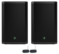 2 Mackie Thrash215 15” 1300W Active DJ PA Speakers w/Wireless Linking Thrash 215
