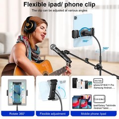 Mic Stand, 6-in-1 Microphone Stand with Floor Boom, Support Boom, Gooseneck, …