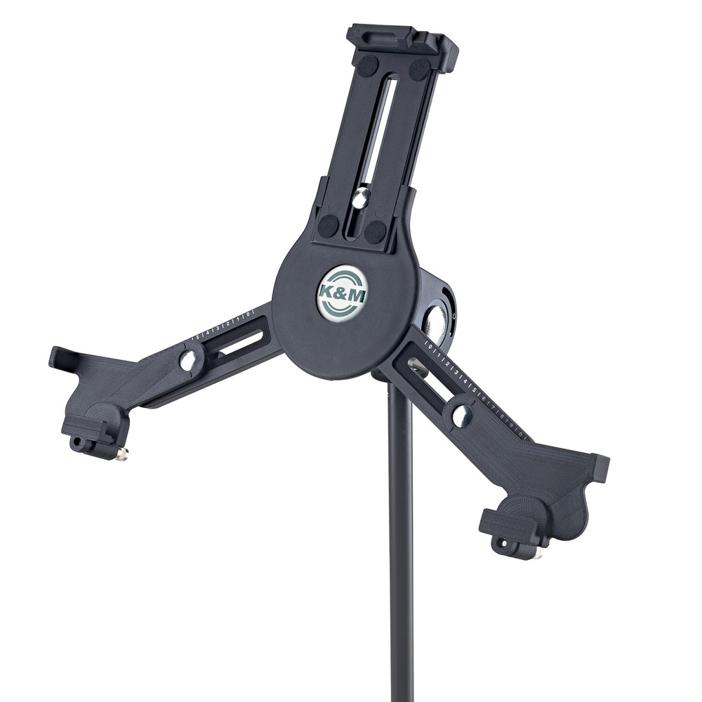 OB K&M 19790.516.55 Universal Adjustable iPad/Tablet Holder Music Stand, Black