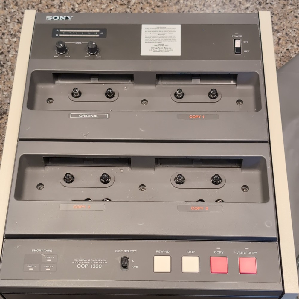 Sony CCP-1300 Audio Cassette Duplicator Console/Tabletop w/ Power Cord Bag