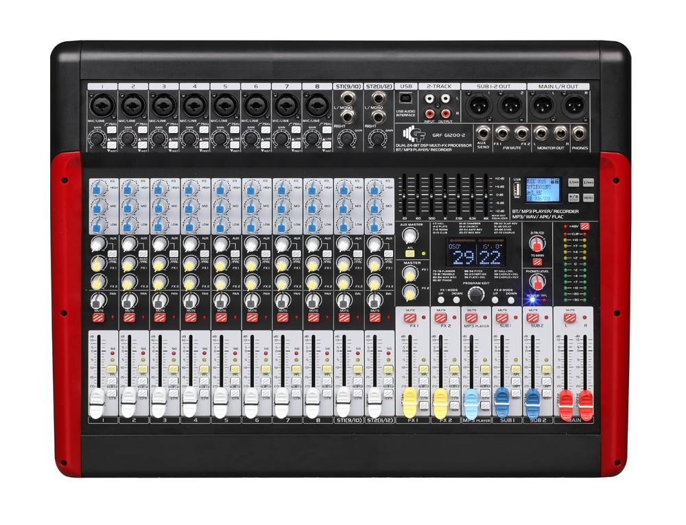 12 Track Mixer Bluetooth, 2x DSP modules, 4 Speaker Out ( Free Ship in all USA )