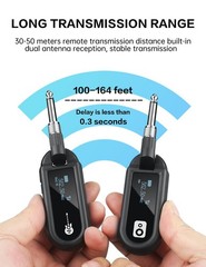 EBJ Wireless Guitar System UHF Wireless Guitar Transmitter Receiver Rechargea…