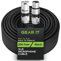 GearIT XLR to XLR Microphone Cable (200 Feet, 1 Pack)