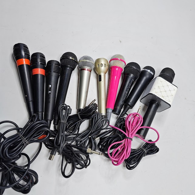Lot of 10 Assorted Microphones – Used, Various Colors/Models