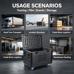 Cable Trunk ATA Road Case Heavy Duty Utility Road Trunk Flight Case with Wheels