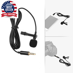 Portable 1.5M Lavalier Mini Microphone Condenser Clip-On Lapel Mic Wired Usb/3.5