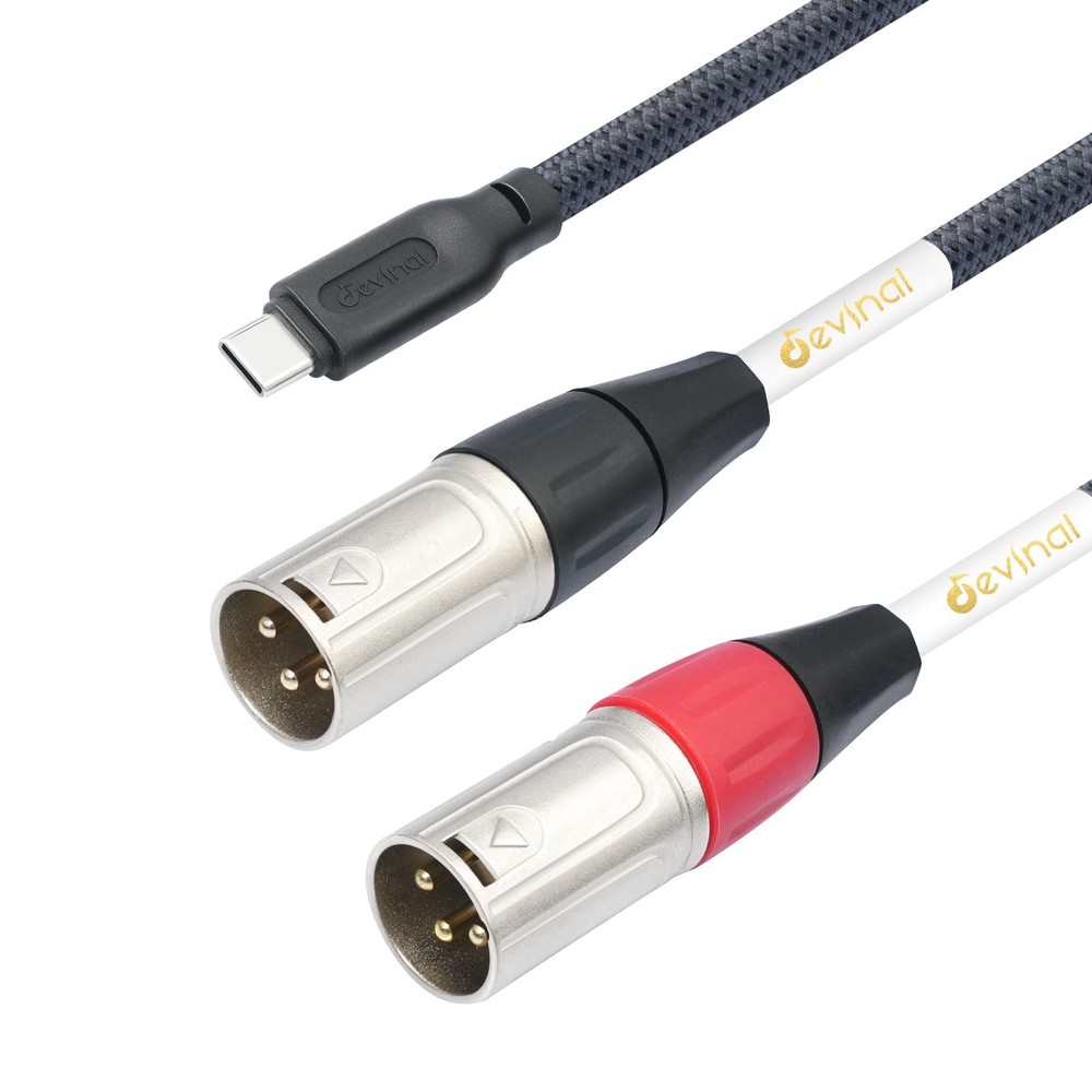 Devinal USB C to Dual XLR Audio Cable, Upgrade USB Type C to XLR Male Output …