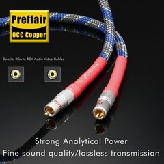 Audiophile OCC HiFi Coaxial Cable+RCA Plugs 75 Ohm Digital Wire Audio DAC Cord