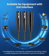 XLR Adapter Cable – 2 Female to 1 Male, Durable & Balanced Connection