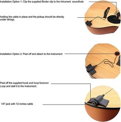 2Pcs Professional Piezo Contact Microphone Set 1/4″ Jack for Instruments