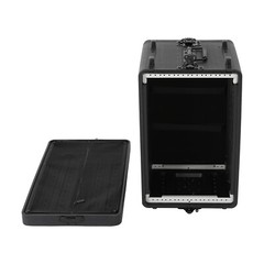 6U Rack Case 10 in Depth Rackmount Flight Case w/ Microphone Storage Compartment