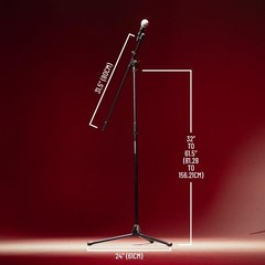 Rok-It Series Tripod Mic Stand Adjustable with 31.5 to 61.5 Inch Height