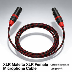 4x XLR Cable Male to Famale Audio Cable Nylon Braid Aux Cable Low Noise 6FT/1.8M