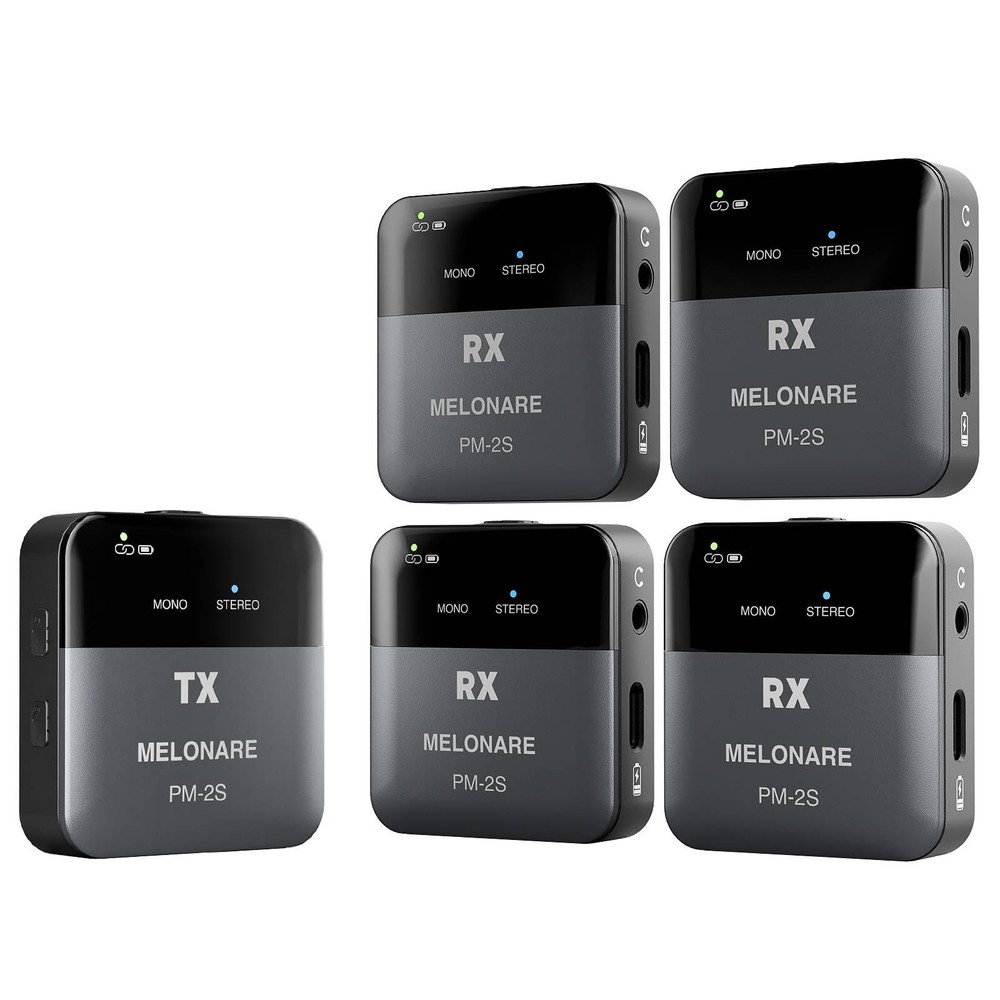 MELONARE Portable Wireless in Ear Monitor System w/ 4 Receivers, Mono/Stereo …