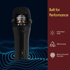 Pyle Portable VHF Wireless Microphone System – Professional One Size, Black