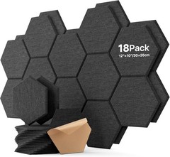 Hexagon Acoustic Wall Panels Self-Adhesive Soundproof Soundproofing Office