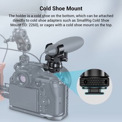 Shotgun Microphone Holder (Cold Shoe), Built-in Soft Silicone, Bumps and Nois…