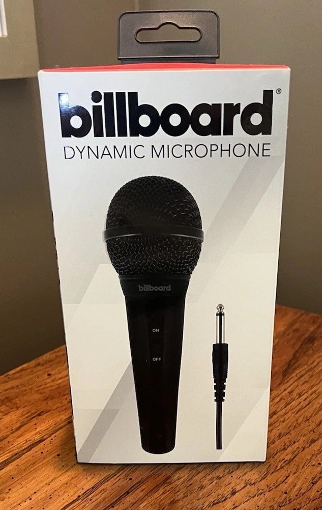 Billboard Dynamic Microphone- For Any Device w/1/4″ 🎤 Input, 10 Foot Cord, New