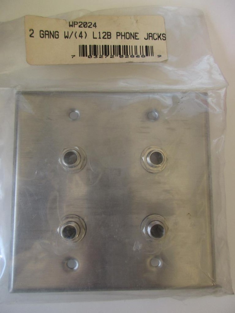 1x ProCo WP2024 (4) 1/4″ TRS Jack Stainless 2 Gang Wall Plate Switchcraft L12B