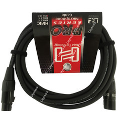 4 Pack Hosa Pro Microphone Cable HMIC-015, Neutrik REAN XLR3F to XLR3M 15Ft