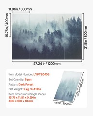VEVOR 8 Pack Art Acoustic Panels 15.8 x 11.8 inch Self Adhesive for Home Forest