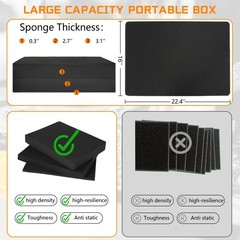 ITHWIU 23 Inch Aluminum Carrying Case 23 X 16.5 X 8.6 Inch Ideal for Micropho…