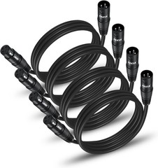 XLR Cables 3 Ft 4-Pack – Noise-Cancelling Microphone & Stage Lighting Solutions