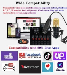 Complete Podcast Equipment Bundle – Mic Kit, Sound Card, Arm & Pop Filter Live