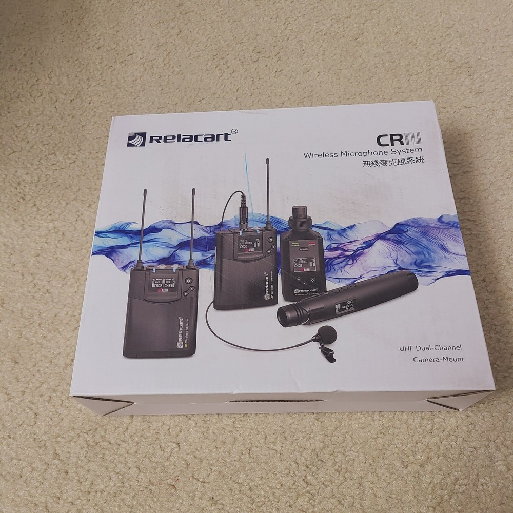 Relacart CR2 UHF wireless lavalier microphone system For DSLR Smartphone Video