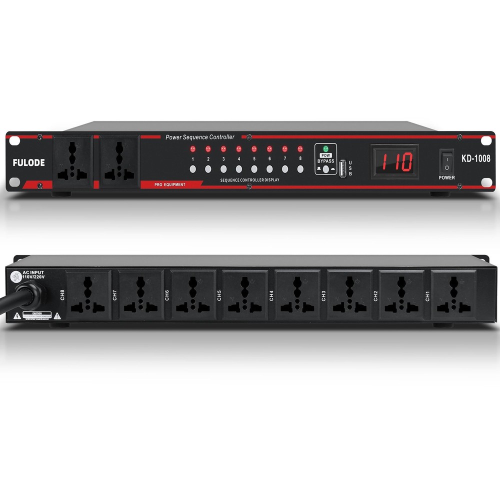 10 Outlet Power Conditioner -8 Independent Switch Rack Power, Power Conditioner