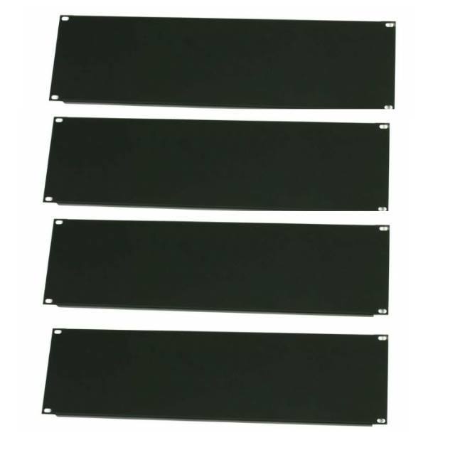 (4) 3 Space Unit Rack Mountable Metal Filler Solid Panel