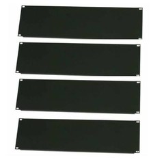 (4) 3 Space Unit Rack Mountable Metal Filler Solid Panel