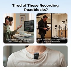 SmallRig Wireless Mic S70 (2 TX + 2 RX + Charging Case), USB-C and Black