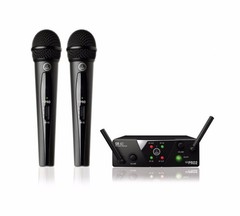 AKG WMS 40 MINI2 Dual Handhelds Plus 2 Trs-Xlr 10′ cords US25AC