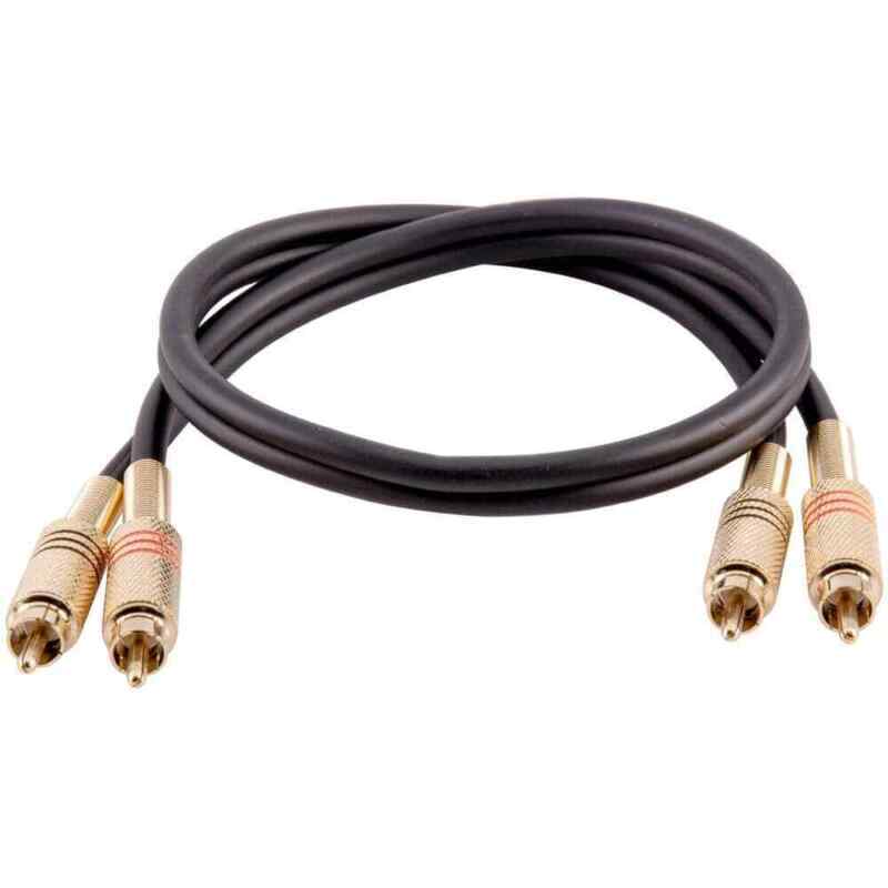 SAPRCA2- Premium 2 Foot Black Dual RCA Male to Dual RCA Male Audio Patch Cable
