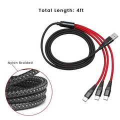 4ft 3-in-1 USB C Cable for Fast Charging Rode Wireless Go II – Durable Design