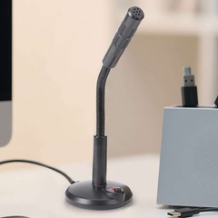 Mini Condenser Microphone USB Stand Recording Mic For PC Desktop Laptop Computer