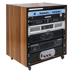 Sound Town DIY 12U Rack Furniture Grade Walnut Laminate Rubber Feet (SDRK-12WN)
