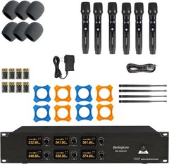Berlingtone 6-Channel UHF Wireless Microphone System with 6 Handheld Microphones