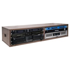 Sound Town DIY 2x4U Studio Rack Plywood Weathered Brown Recording Room SDRK-D4B