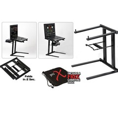 ProX T-LPS600B Foldable and Portable DJ Laptop Stand W/Adjustable Shelf BLACK