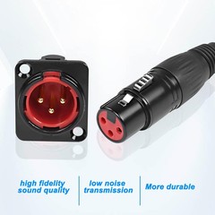 1 PCS 11.8 In 30cm D-Type XLR Male Panel Mount To Female Pass Thru Mic Cable