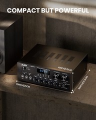 Moukey Stereo Receivers Bluetooth 5.0 Power Audio Amplifier 2.0 Channel MAMP1