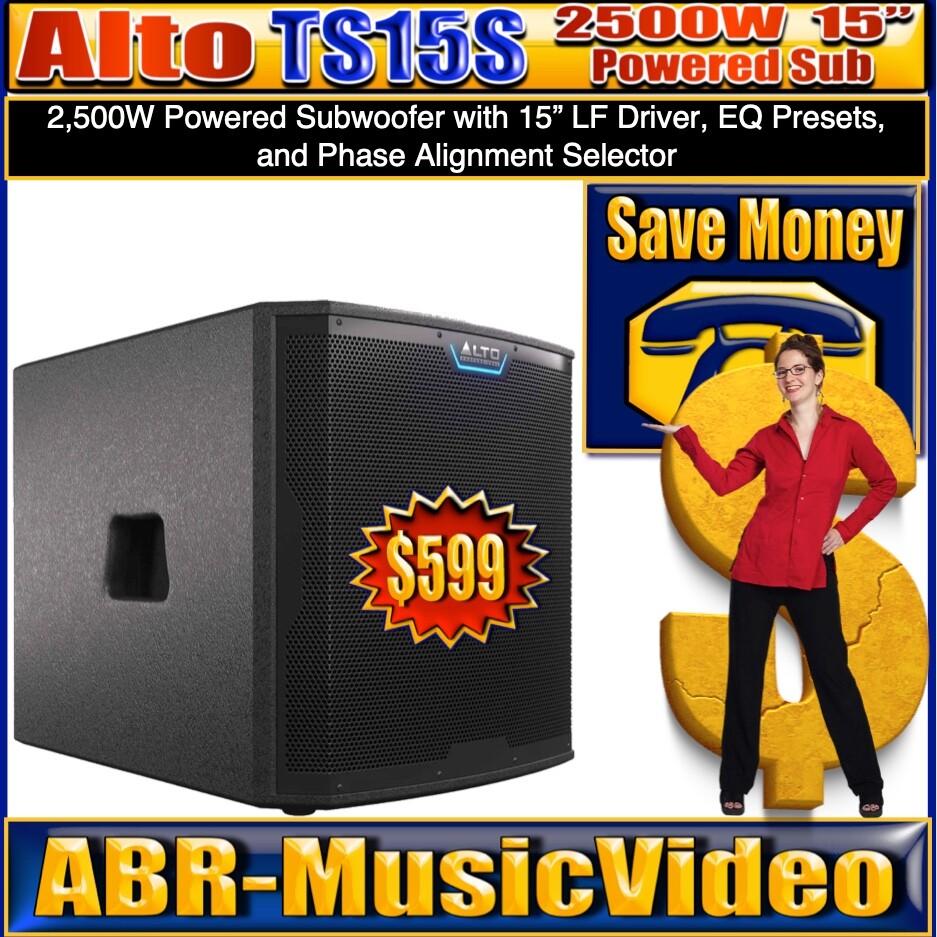 Alto Professional TS15S 15-inch Powered Subwoofer/ 1 Year Manufacture Warranty