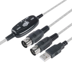 2pcs USB IN-OUT For MIDI Cable Converter 5-Pin to PC Music Keyboard Adapter Cord
